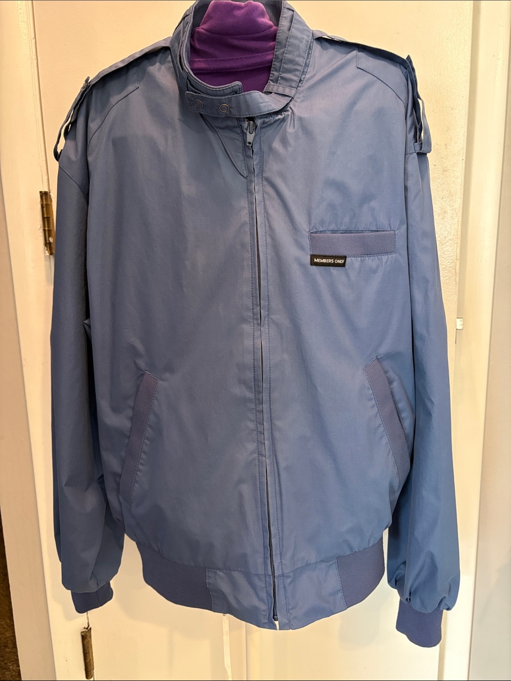Members Only Light Blue Windbreaker Jacket